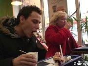 Huge old grandma sucks and rides young dick 2/16