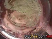 Girl drinks piss in fetish play 12/16