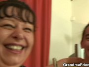 Plump mommy takes two young cocks 9/16