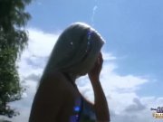 Old dude banging young pussy on the lawnmower 2/16