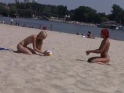 This teen nudist strips bare at a public beac 3/16