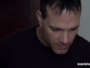 Blindfolded slave with butt plug gets spanked 2/16