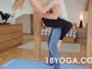 BF rips teen Alexis Crystal yoga pants to fuc 4/16