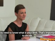 FakeAgent Skinny brunette babe sucks & fucks 2/16