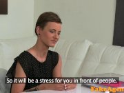 FakeAgent Skinny brunette babe sucks & fucks 3/16