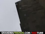 Naughty old granny gets lured into 3some 1/16