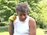 Young blonde anal injected by an old gardner 2/16