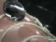 Bound naked slave gets covered with hot wax 3/16