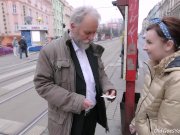 This old goes young guy admired Lenka's ass 1/16