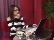 Cute Rino Mizusawa enjoys her new toy inside 2/16