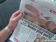 Busty mother inlaw rides cock after shower 3/16