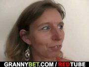 Horny oldie takes two dicks 2/16