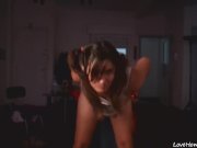 Teasing and gets naked in the living room 2/16