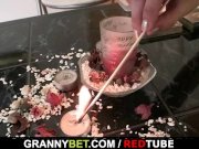 He bangs very old blonde from behind 1/16