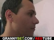 Sewing granny jumps on his cock 1/16