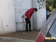 Teen pissing compilation as girls pee outside 13/16