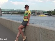 Jeny public Flash in a park.  1/16