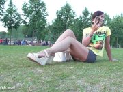 Jeny public Flash in a park.  16/16