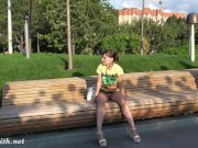 Jeny public Flash in a park.  6/16