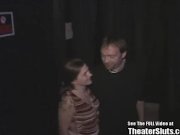 Brunette Bitch Sucks and Fucks Gang Of Dicks 2/16