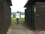 He nails her old pussy on public 1/16