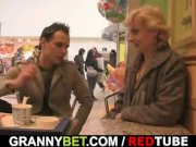 Blonde granny jumps on his cock 2/16