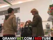 Blonde granny jumps on his cock 3/16