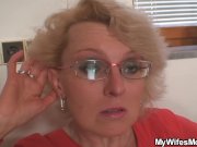 My wifes mother sucks and rides 3/16