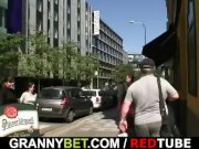 Moaning granny rides his young rod 7/16