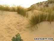 Blonde amateur GF suck and fuck on the beach 6/16