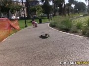 Eden Young Rubs A Black Cock With Her Feet 1/16