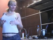 Blonde With Gigantic Tits Shows Off 1/16