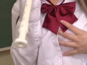 Sana Anzyu plays with her hairy pussy on the 4/16