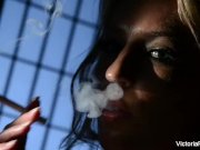 Victoria smokes a cigarette & masturbates 6/16