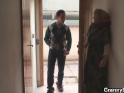 Old women gets her bald pussy slammed 1/16