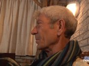 Nasty sweet girl ease old man with pussy rub 2/16