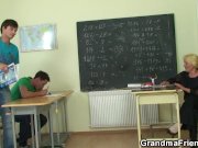 Granny teacher and boys teen 1/16