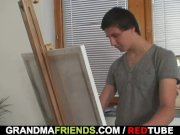 Old bitch gets banged by two young painters 4/16
