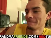 Threesome fun with mature plumper 2/16