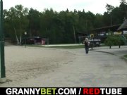 Old blonde gets fucked in the public changing 1/16