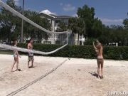 Three horny babes handjob 8/16