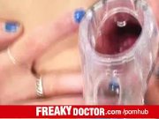 Tiny blonde Sam pussy stretching by old doc 13/16