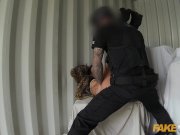 Fake Cop Brunette has some fun outside 13/16