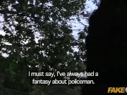 Fake Cop Long legged ebony babe's cop fantasy 3/16