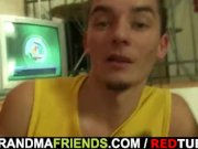 Horny plumper takes two dicks at once 10/16