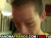 Horny plumper takes two dicks at once 12/16