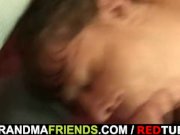 Horny plumper takes two dicks at once 14/16