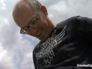 Knocked up slut takes care of a cock outdoors 7/16