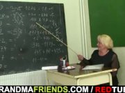 Two lucky studs have fun with old teacher 1/16