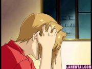 Hentai brunette gives a deep blowjob 1/16